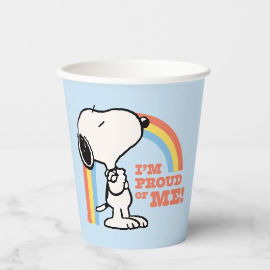 Gobelets En Papier cacahuètes | Snoopy Je suis fier de moi (Recto)