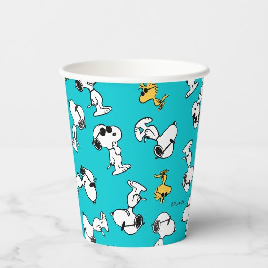Gobelets En Papier cacahuètes | Snoopy & Lunettes de soleil Motif (Verso)