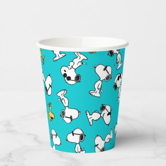 Gobelets En Papier cacahuètes | Snoopy & Lunettes de soleil Motif (Gauche)