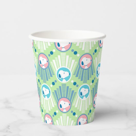 Gobelets En Papier cacahuètes | Snoopy Mint Green Deco Dreams Motif (Recto)