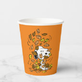 Gobelets En Papier cacahuètes | Snoopy Pile de Feuilles (Recto)