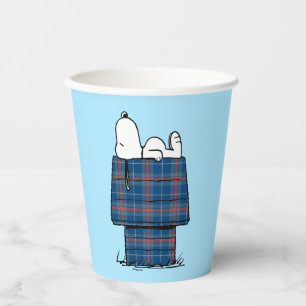 Gobelets En Papier cacahuètes   Snoopy Plaid Flannel Holiday Dog Hous