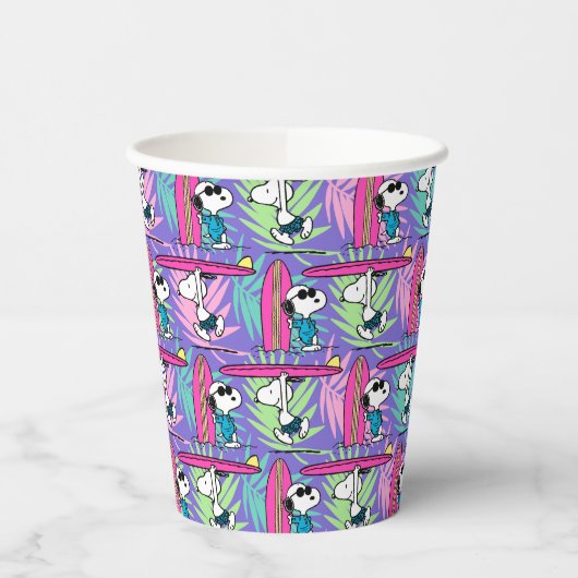 Gobelets En Papier cacahuètes | Snoopy Purple Surf Motif (Gauche)