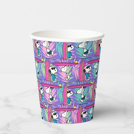 Gobelets En Papier cacahuètes | Snoopy Purple Surf Motif (Droite)