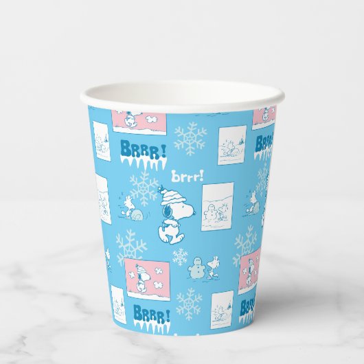 Gobelets En Papier cacahuètes | Snoopy Snow Day Motif (Verso)