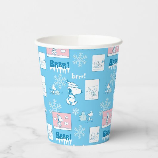 Gobelets En Papier cacahuètes | Snoopy Snow Day Motif (Gauche)