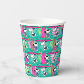 Gobelets En Papier cacahuètes | Snoopy Turquoise Surf Motif (Verso)