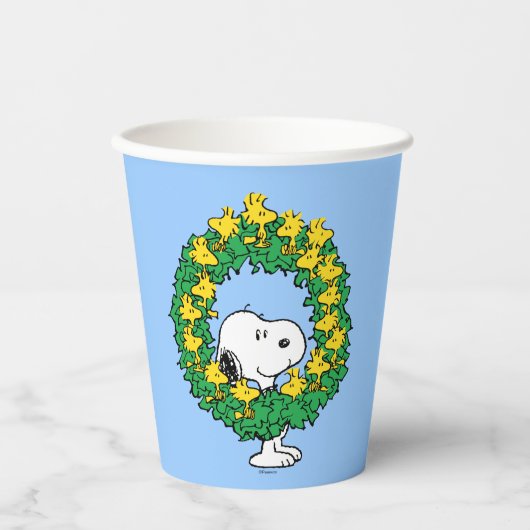 Gobelets En Papier cacahuètes | Snoopy & Woodstock Chemise de Noël (Recto)