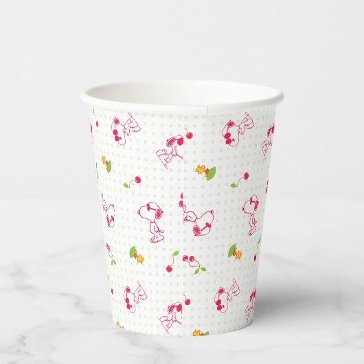 Gobelets En Papier cacahuètes | Snoopy & Woodstock Cherry Motif (Droite)