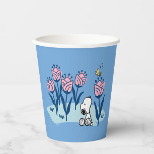 Gobelets En Papier cacahuètes Snoopy & Woodstock Flower Garden