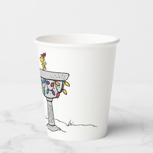 Gobelets En Papier cacahuètes | Snoopy & Woodstock Froid Birdbath (Verso)