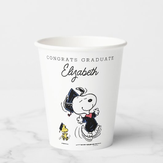 Gobelets En Papier cacahuètes | Snoopy & Woodstock Graduation (Recto)