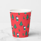 Gobelets En Papier cacahuètes | Snoopy & Woodstock Motif de Noël roug (Verso)