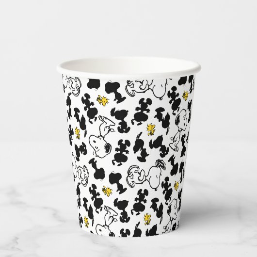 Gobelets En Papier cacahuètes | Snoopy & Woodstock Shadow Motif (Verso)