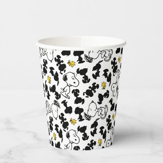 Gobelets En Papier cacahuètes | Snoopy & Woodstock Shadow Motif (Gauche)