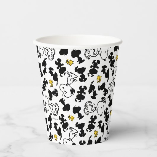 Gobelets En Papier cacahuètes | Snoopy & Woodstock Shadow Motif (Recto)