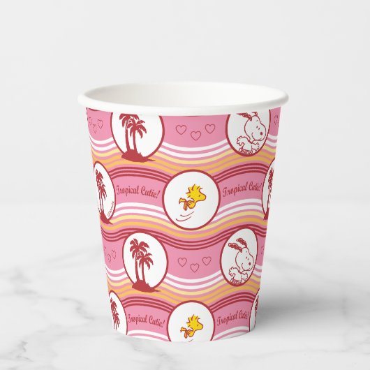 Gobelets En Papier cacahuètes | Snoopy & Woodstock Tropical Cutie (Recto)