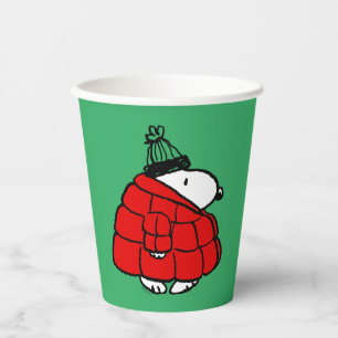 Gobelets En Papier cacahuètes   Veste Snoopy Red Puffer