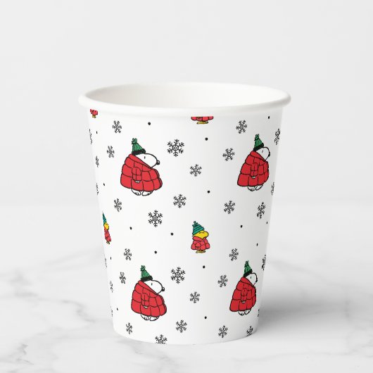 Gobelets En Papier cacahuètes | Veste Snoopy Red Puffer (Recto)