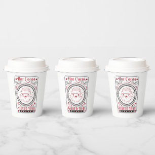Gobelets En Papier cacao chaud servi ici fête de Noël