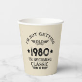 Gobelets En Papier Cadeau d'anniversaire vintage personnalisé (Recto)