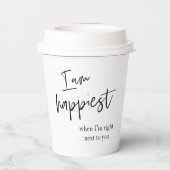 Gobelets En Papier Cadeau de citation romantique noire tendance (Verso)