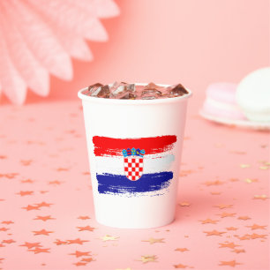 Gobelets En Papier Cadeau de drapeau croate Fan de football Sports