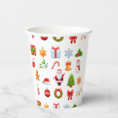 Gobelets En Papier Cadeau de fête de Noël conception festive (Recto)