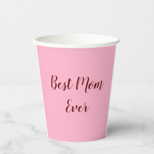 Gobelets En Papier Cadeau de fête des mères rose rouge meilleur maman