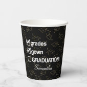Gobelets En Papier Cadeau de graduation de nom personnalisé | Drôle G (Verso)