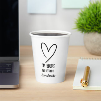 Gobelets En Papier Cadeau de la Saint-Valentin Je suis à vous Pas de 