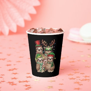 Gobelets En Papier Cadeau de Noël de paresseux Joyeux Slothmas Amoure