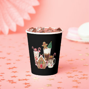 Gobelets En Papier Cadeau de Noël pour amateur de café au pain d'épic