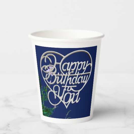 Gobelets En Papier Cadeaux d'anniversaire personnalisés (Recto)