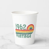 Gobelets En Papier Cadeaux d'anniversaire vintages personnalisés (Verso)