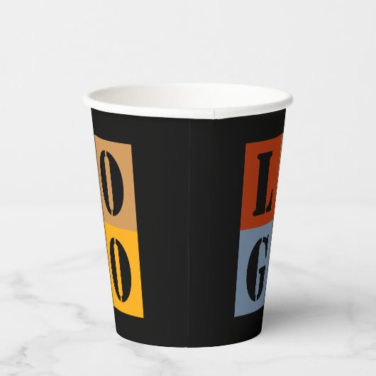 Gobelets En Papier Cadeaux personnalisés modernes Noir Simple (Droite)