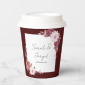 Gobelets En Papier Cadre de fleurs d'automne (Recto)