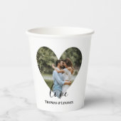 Gobelets En Papier Cadres cardiaques photo personnalisées Calligraphi (Recto)