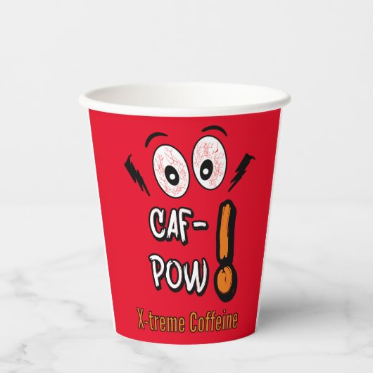 Gobelets En Papier caf pow drôle de mug (Recto)
