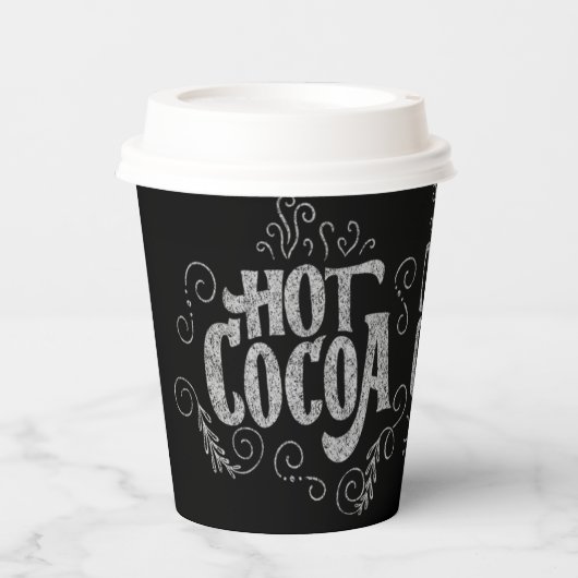Gobelets En Papier Café à deux tons en carton à main de cacao chaud (Recto)