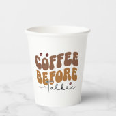 Gobelets En Papier Café avant Talkie Funny Retro Style de texte (Recto)
