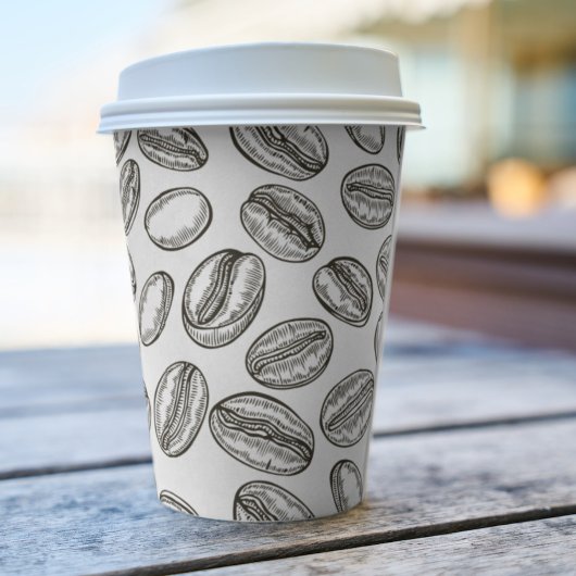 Gobelets En Papier Café Beans Black & White Café Shop Business