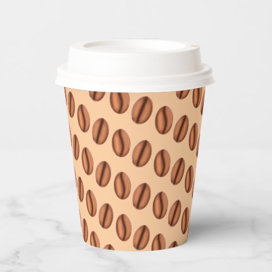 Gobelets En Papier Café Caféine Haricots (Recto)