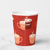 Gobelets En Papier Café chaud rouge et conception de cacao (Droite)