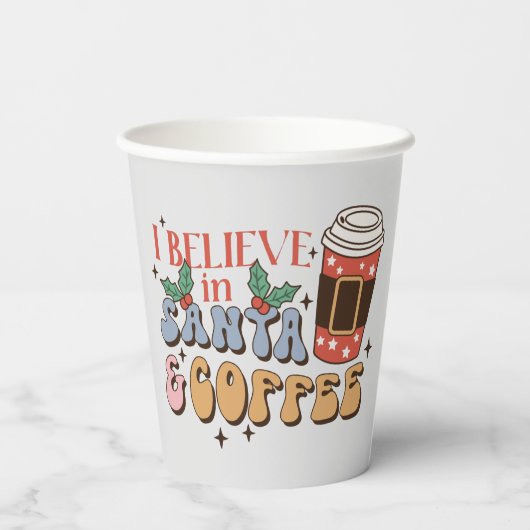 Gobelets En Papier Café de Noël | Père Noël et café (Verso)