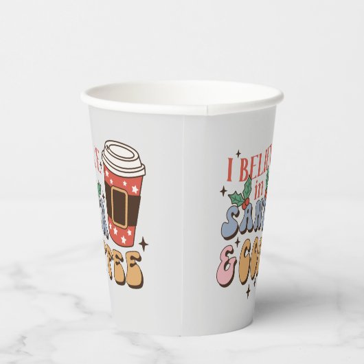 Gobelets En Papier Café de Noël | Père Noël et café (Droite)