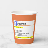 Gobelets En Papier Café d'ordonnance humoristique (Verso)