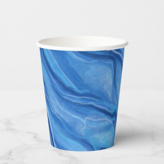 Gobelets En Papier Café en marbre bleu (Verso)