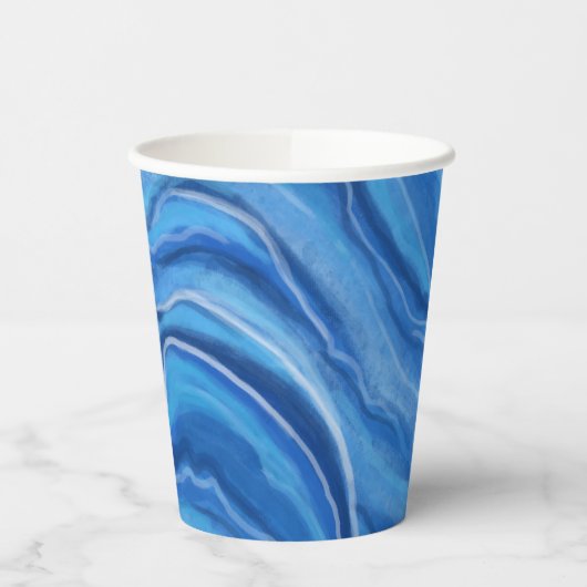 Gobelets En Papier Café en marbre bleu (Gauche)