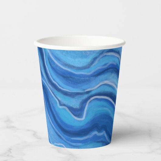 Gobelets En Papier Café en marbre bleu (Recto)